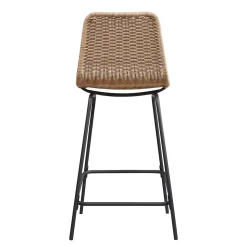 Tabouret en style rotin beige et pied en métal Homesight Bali vendu par 2