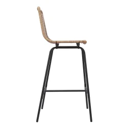 Tabouret en style rotin beige et pied en métal Homesight Kuta vendu par 2