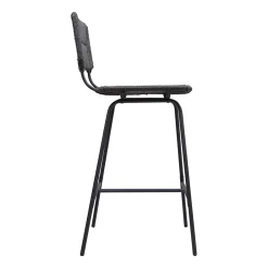 Tabouret en style rotin noir et pied en métal Homesight vendu par 2