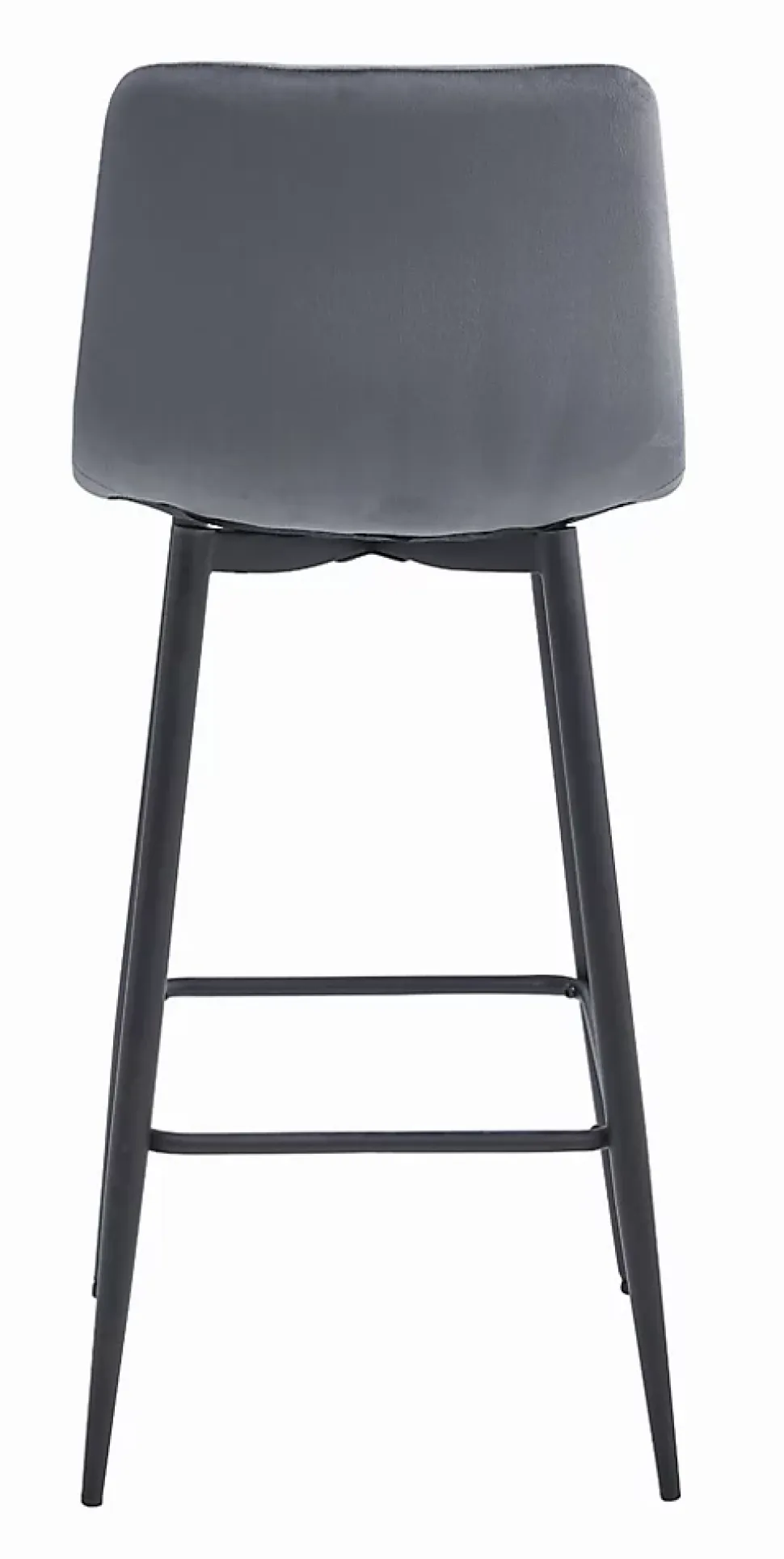 Tabouret Valora KODA, velours gris foncé, pieds noirs x4