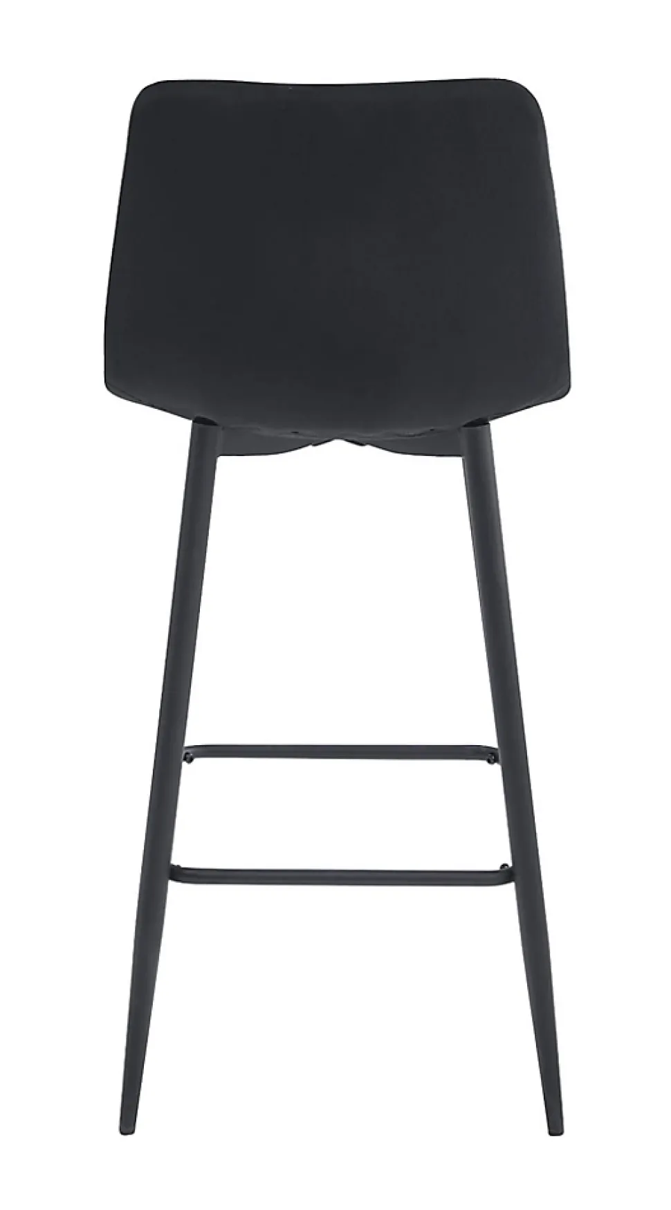 Tabourets de bar Valora TEOTO en velours noir avec pieds en acier noir (x2)