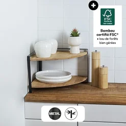 Étagère d'angle Ordera 2 niveaux noir - Noir- 5five