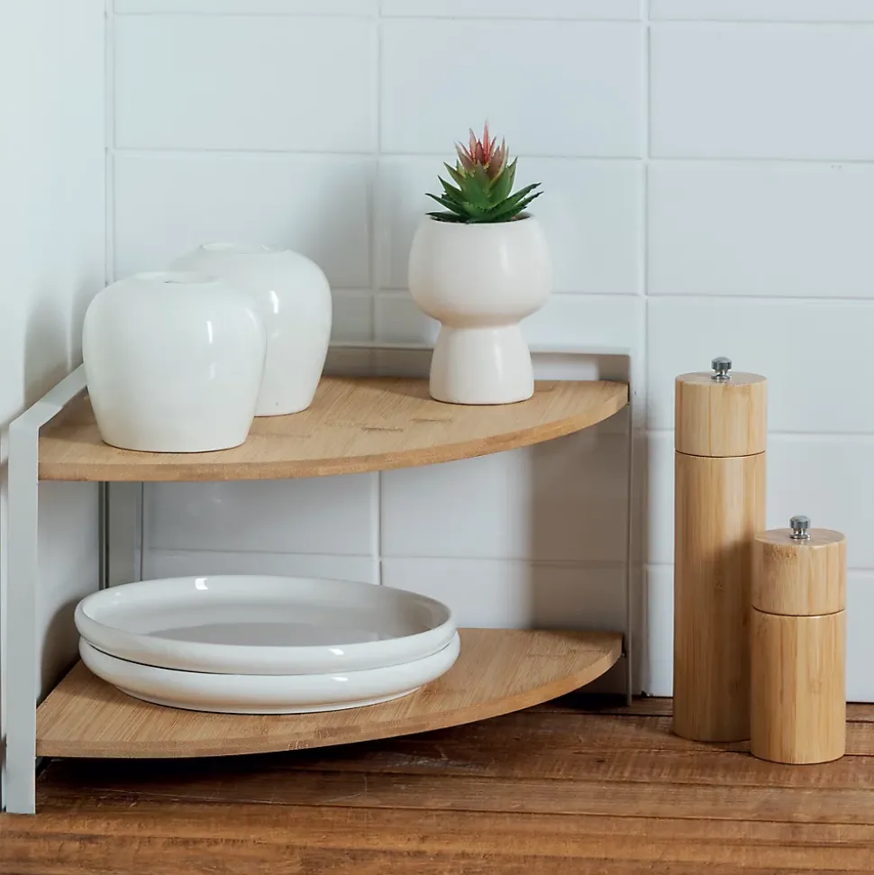 Étagère d'angle Ordera 2 niveaux blanc - Noir- 5five