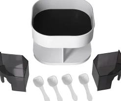 Étagère de rangement de cuisine en plastique rotatif blanc