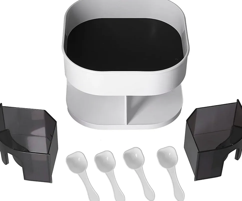 Étagère de rangement de cuisine en plastique rotatif blanc