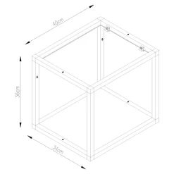 Étagère murale en aluminium noir mat GoodHome Caraway L. 40 cm x H. 36