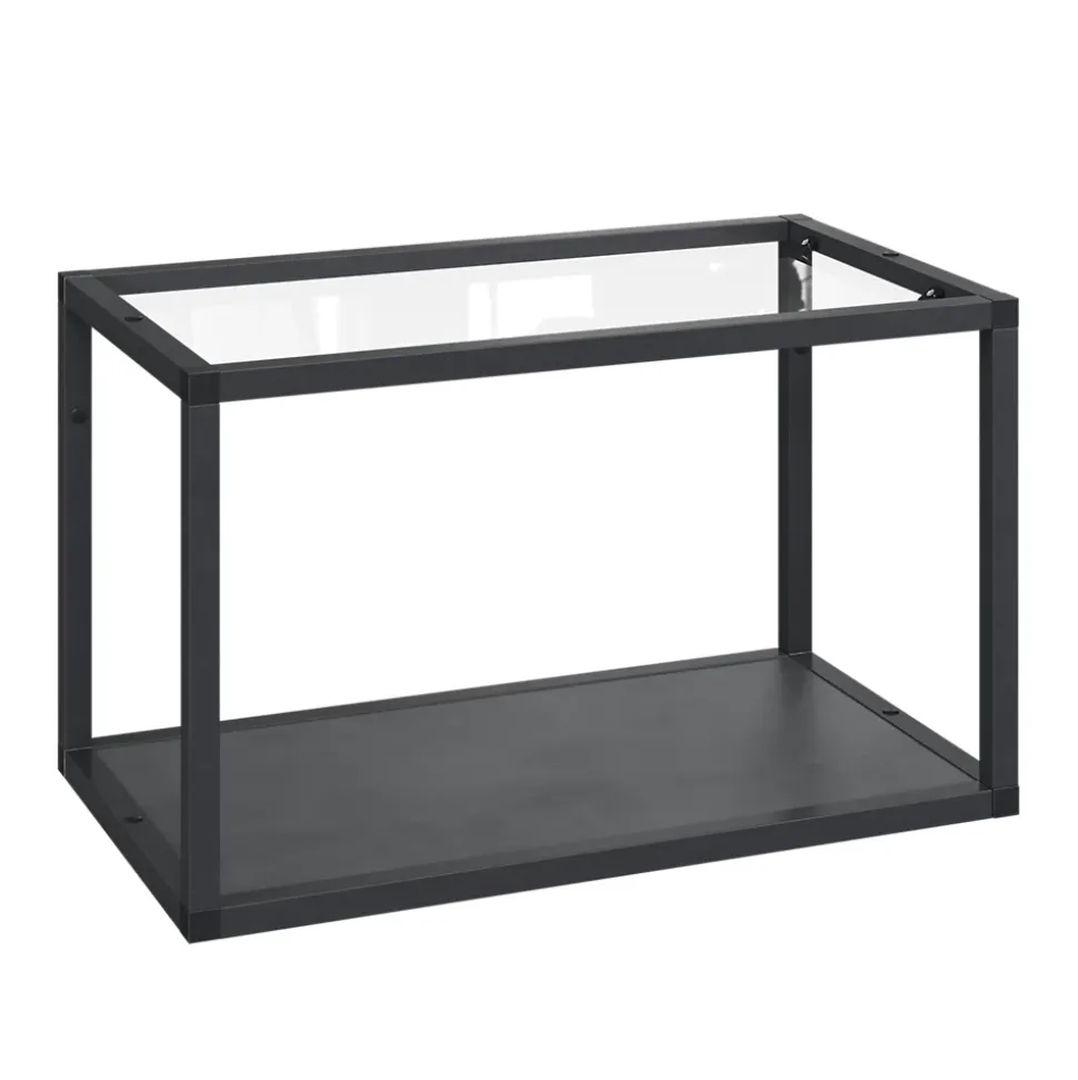 Étagère murale en aluminium noir mat GoodHome Caraway L.60 x H.36 cm