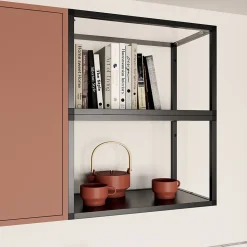 Étagère murale en aluminium noir mat GoodHome Caraway L.60 x H.36 cm