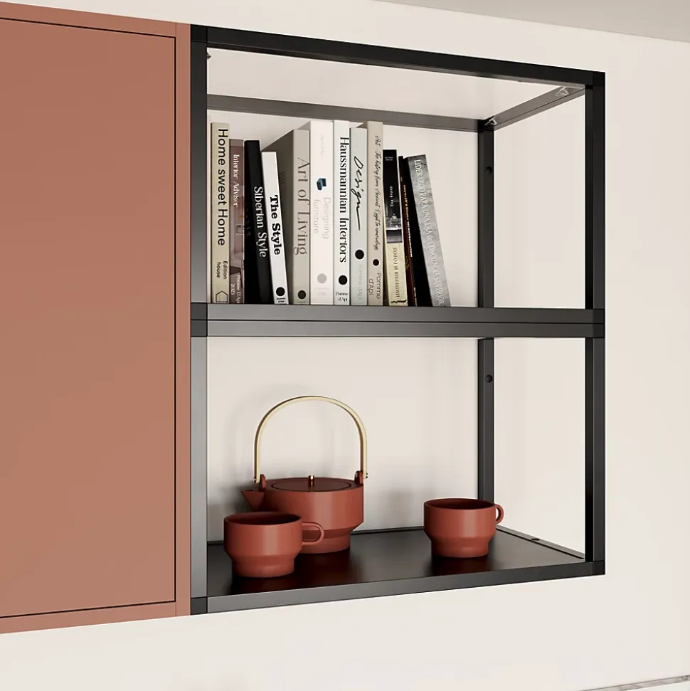 Étagère murale en aluminium noir mat GoodHome Caraway L.60 x H.36 cm