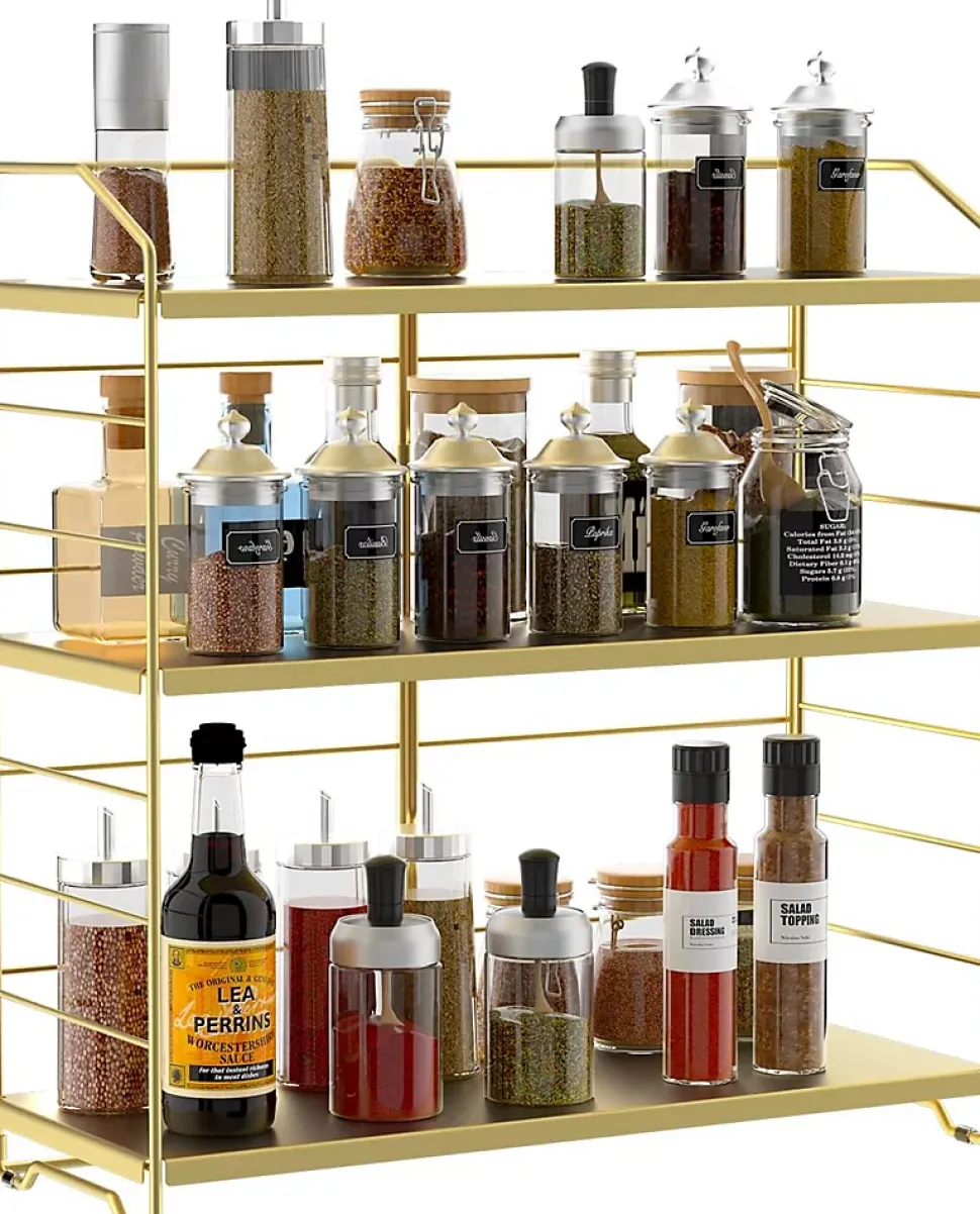 Étagères à Épices à 3 Niveaux jaune