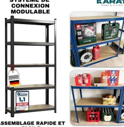 Étagères pour charges Lourdes Titan, Noir, 150 x 75 x 30 cm