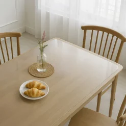 Tapis antidérapant transparent Wallfluent 55x55 cm Verre souple pour plan de travail table et sol 1 pcs