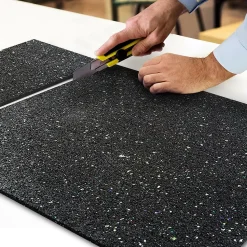 Tapis Anti-Vibration en caoutchouc recyclé Épaisseur 10 mm, 60 x 60 cm - Floordirekt