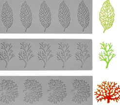 Tapis de Dentelle en Silicone de Feuilles 3 Pièces