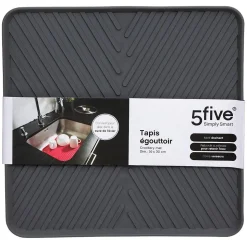 Tapis de vaiselle avec rebords 30x30cm - Gris- 5five