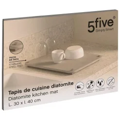 Tapis en diatomite gris 40x30cm - Gris- 5five