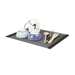 Tapis égouttoir à vaisselle en plastique Compactor noir