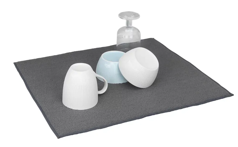 Tapis égouttoir à vaisselle en tissu Wenko gris