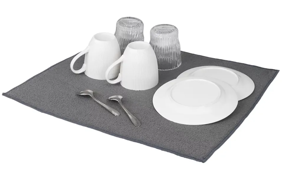 Tapis égouttoir à vaisselle en tissu Wenko gris