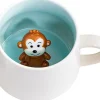 Tasse en Céramique 350 ml avec Animal 3D Caché