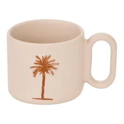 Tasse Sunshine beige L6,5xp5,5xH9,3cm- Palmier- Atmosphera