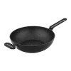 Techwood TAF-30WO - Wok de 30cm en aluminium forgé, Lavable en machine, Utilisable sur tous types de feux