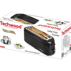Techwood TGP-506 Grille Pain 2 longues fentes Noir