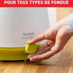 TEFAL Appareil à fondue, 8 personnes, Paroie isolante, Caquelon antiadhésif, Thermostat réglable, Fabriqué en France EF260312