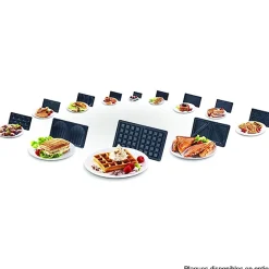 TEFAL Appareil à gaufre + 2 coffrets sandwiches et gaufres, Plaques antiadhésives, Rangement pratique, Snack Collection SW853D12