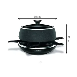 TEFAL Appareil a raclette, 6 personnes, Compact, Rangement facile, Livre de recettes inclus, Fabriqué en France RE12C812