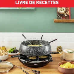 TEFAL Appareil a raclette, 6 personnes, Compact, Rangement facile, Livre de recettes inclus, Fabriqué en France RE12C812