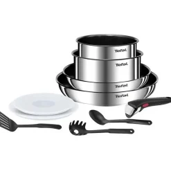 Tefal Batterie Cuisine 10 Pieces Acier Inox Titanium Induction