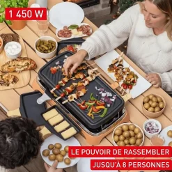 Tefal Food & Co, Raclette multifonctions, Cuissons polyvalentes, Tapas, Snack, Poêlons classiques et XL, 8 personnes