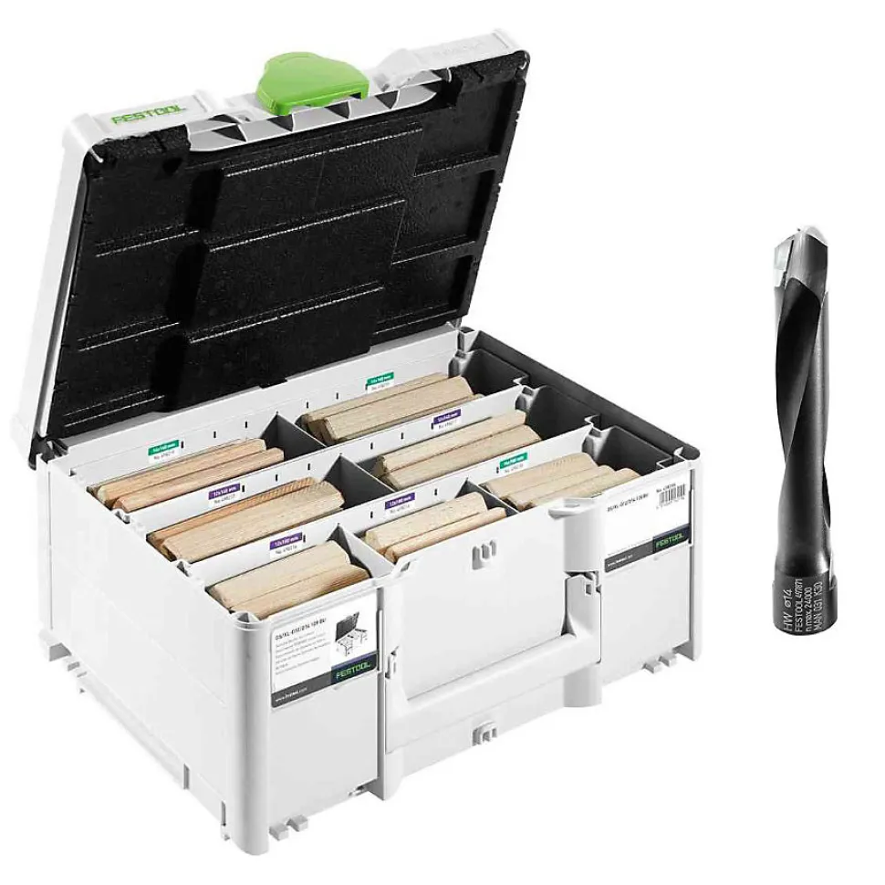 Tenons Domino XL hêtre D12/D14 128 pcs FESTOOL - set dans Systainer SYS3 M 187