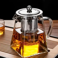 Théière en verre 750ml avec infuseur en acier inoxydable