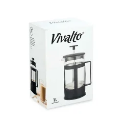 Théière Kinvara SW8120-1000ML Noir Transparent 1 L Piston