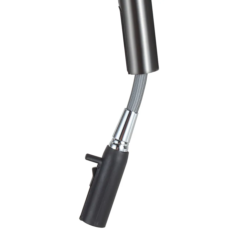 Timeless mitigeur d'évier à levier en acier inoxydable+douchette extractible, monotrou, gun metal brossé (TMLKF285BGM)