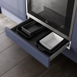 Tiroir bas de four de cuisine GoodHome Sancho Anthracite l. 60 cm