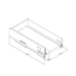 Tiroir de cuisine GoodHome Soto Anthracite l. 30 cm
