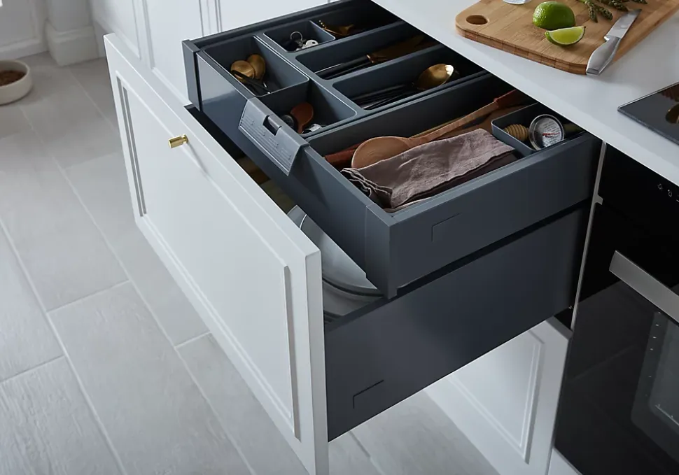 Tiroir de cuisine GoodHome Soto gris anthracite H. 10,8 cm x L. 60 cm