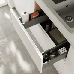 Tiroir de meuble de cuisine sous évier GoodHome Soto Anthracite