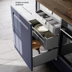 Tiroir de meuble de cuisine sous évier GoodHome Soto Anthracite