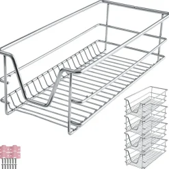 Tiroir de rangement téléscopique gris
