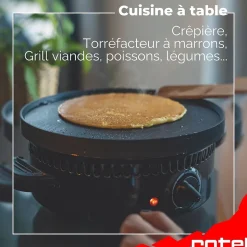 Torréfacteur à marrons, crêpière et grill électrique multifonctions Rotel