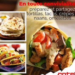 Torréfacteur à marrons, crêpière et grill électrique multifonctions Rotel