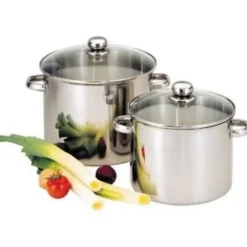 Traiteur 24 cm en inox avec couvercle en verre 9 litres