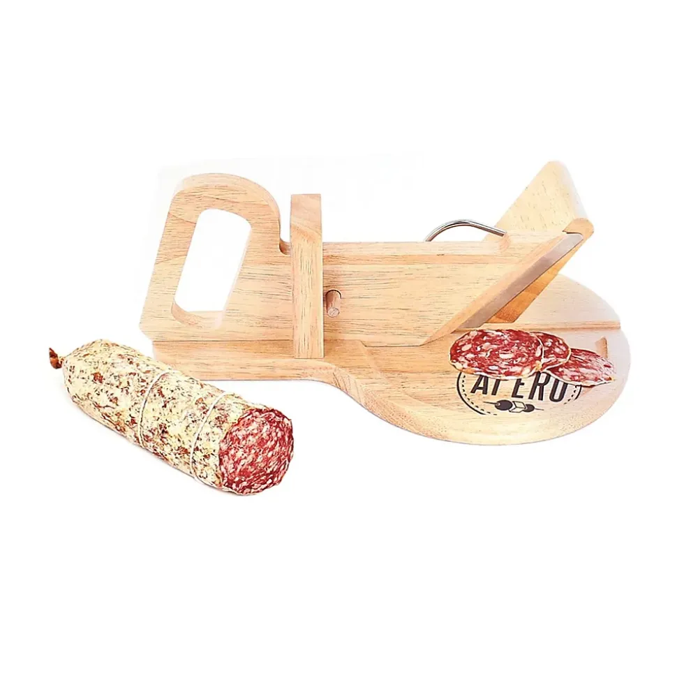 Trancheuse à charcuterie en bois - 30 x 20 cm - Ronde