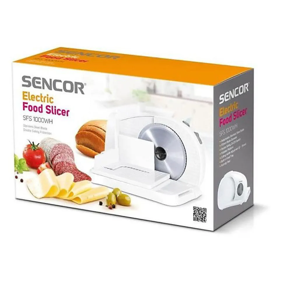 Trancheuse Sencor SFS 1000WH 17 cm blanche 100 W réglable 1 15 mm