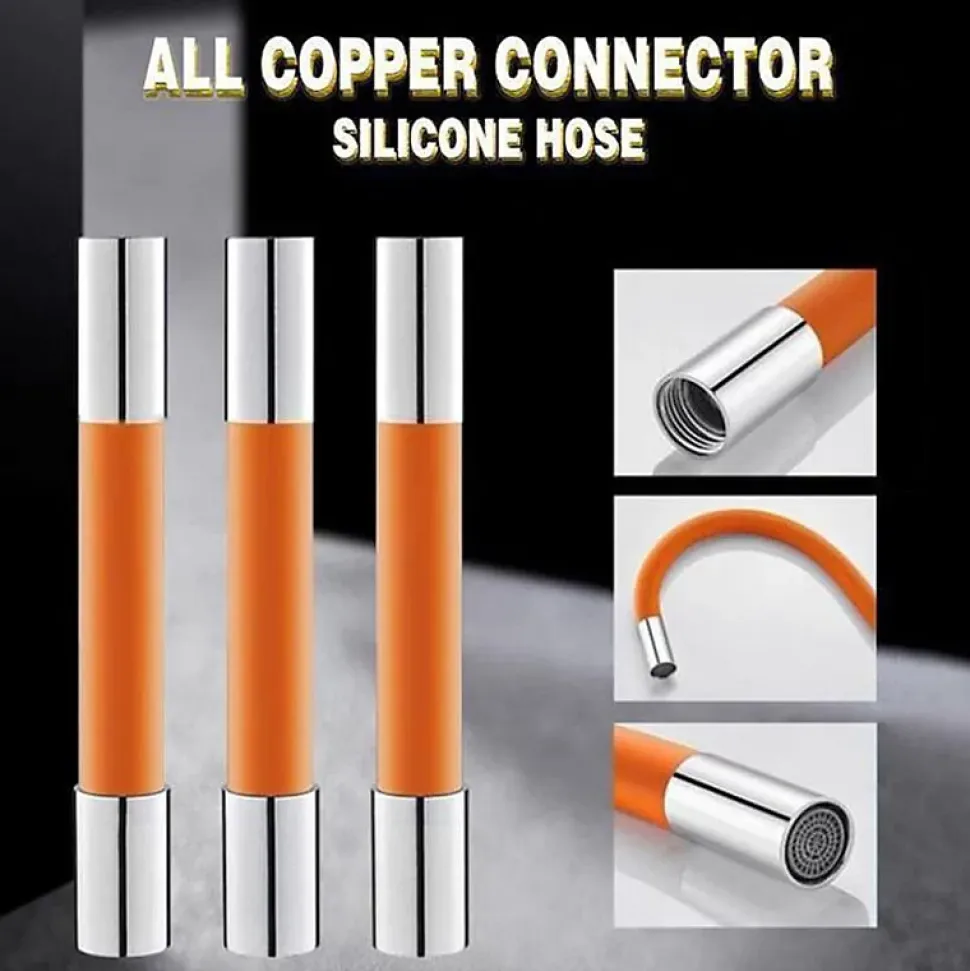 Tuyau d'extension de robinet de cuisine, tube d'extension amovible à 360 degrés avec connecteur, 20 cm