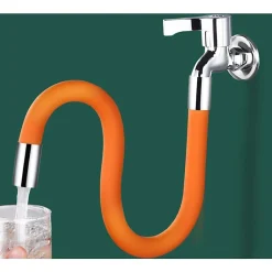 Tuyau d'extension de robinet de cuisine, tube d'extension amovible à 360 degrés avec connecteur, 20 cm